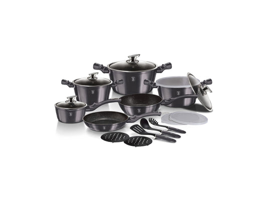 Kaufuniversum - Berlinger Haus 18-teiliges Kochgeschirr-Set Metallic Line Carbon Pro Edition