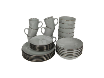 Tavola Geschirrset Lucca 30-teilig grau