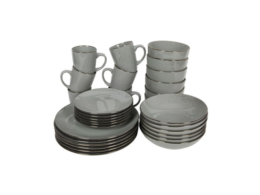 Tavola Geschirrset Lucca 30-teilig grau