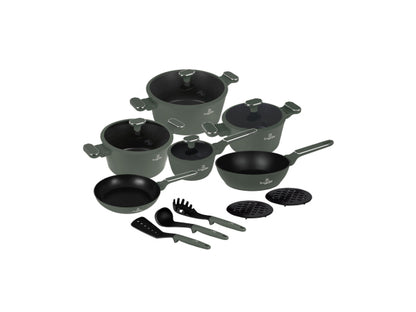 Berlinger Haus 15-teiliges Kochgeschirr-Set Matte Green Collection