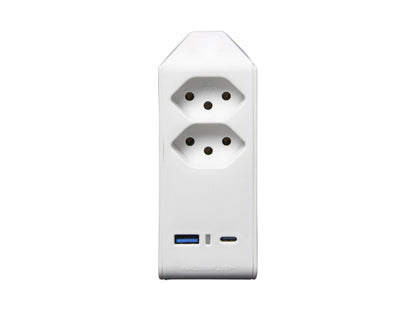 brennenstuhl Abzweigstecker 2-fach drehbar bis 300° ohne Aufhänger mit USB Typ A und C