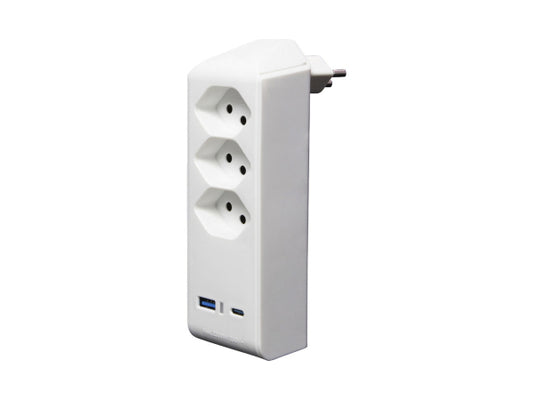 Kaufuniversum - brennenstuhl Abzweigstecker 3-fach drehbar bis 300° ohne Aufhänger mit USB Typ A und C
