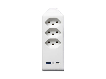 brennenstuhl Abzweigstecker 3-fach drehbar bis 300° ohne Aufhänger mit USB Typ A und C