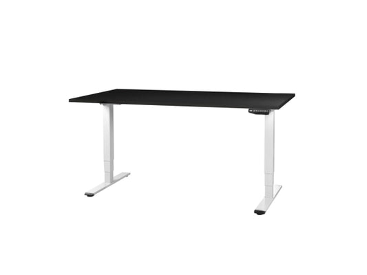 Kaufuniversum - CONTINI höhenverstellbarer Bürotisch 1.6x0.8m Schwarz / Gestell weiss RAL 9016