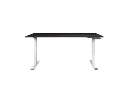 CONTINI höhenverstellbarer Bürotisch 1.6x0.8m Schwarz / Gestell weiss RAL 9016