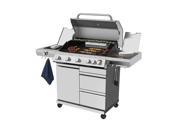 Kaufuniversum - Mr.Grill Gasgrill Expert 6 Brenner + Seitenbrenner Edelstahl