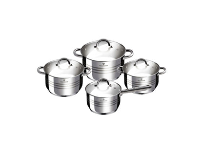 Blaumann Kochtopf Set 6.5L/3.9L/2.9L/2.1L Edelstahl Gourmet Line