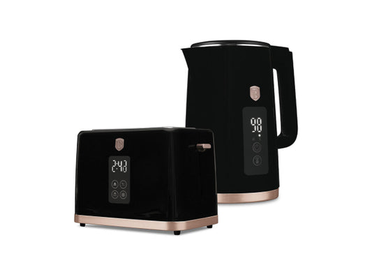 Kaufuniversum - Berlinger Haus Wasserkocher & Toaster mit Digitalanzeige Black Rose Collection