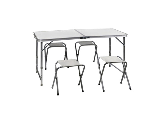 Kaufuniversum - dameco Campingtisch Set faltbar mit 4 Klappstühlen