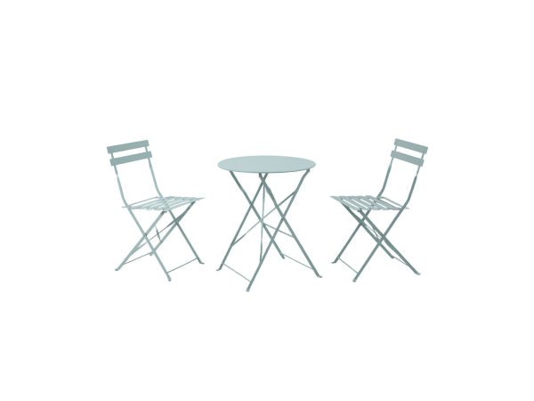 Kaufuniversum - dameco Bistro Set Metall Gartentisch und 2 Stühle türkis matt