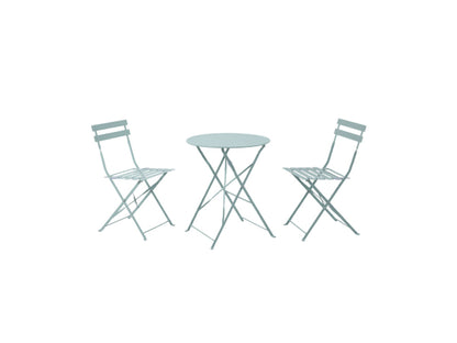 dameco Bistro Set Metall Gartentisch und 2 Stühle türkis matt