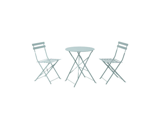 Kaufuniversum - dameco Bistro Set Metall Gartentisch und 2 Stühle türkis matt