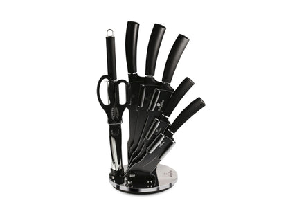 Berlinger Haus 8-teiliges Messerset mit Acryl-Block Black Silver Collection