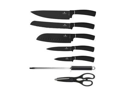 Berlinger Haus 8-teiliges Messerset mit Acryl-Block Black Silver Collection