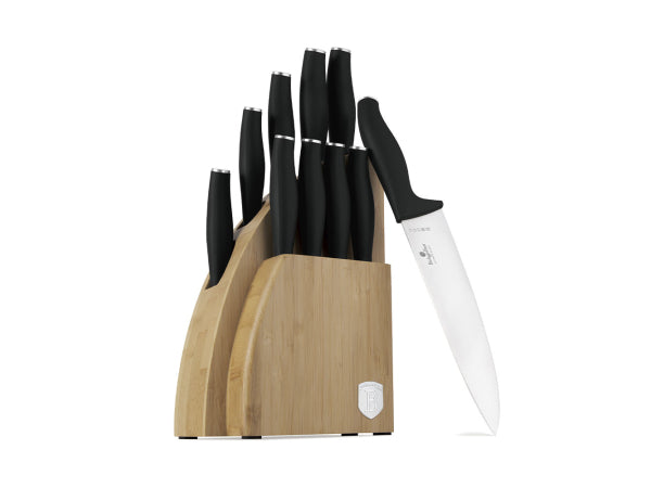 Kaufuniversum - Berlinger Haus 10-teiliges Messerset mit Bambus Messerblock Black Silver Collection