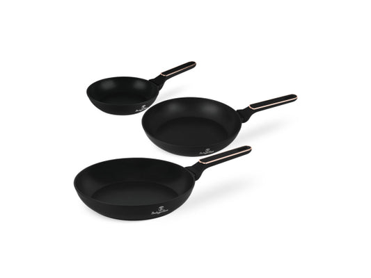 Kaufuniversum - Berlinger Haus 3-teiliges Bratpfannen Set Ø 20/24/28 cm Black Rose Collection