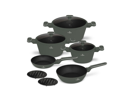 Berlinger Haus 10-teiliges Kochgeschirr-Set Matte Green Collection