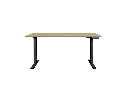 CONTINI höhenverstellbarer Bürotisch 1.4x0.8m Eiche / Gestell ET225E schwarz RAL 9005