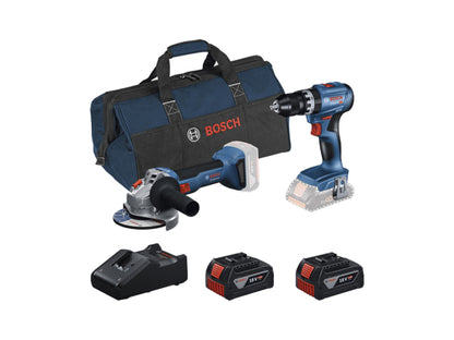 Bosch Professional Bosch 2Tool Kit GSB 18V-45 + GWS 18V-8 + 2xGBA 4.0 Ah + GAL 18V-40 + Werkzeugtasche 0.615.V00.01Y