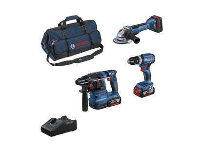 Bosch Professional Bosch 3 Tool kit GSB 18V-45+GWS 18V-10+GBH 18V-22+2x 5.0Ah+1x 5.5Ah+GAL 18-40 0.615.A50.04C