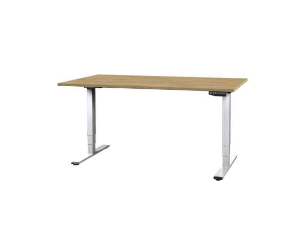 Kaufuniversum - CONTINI höhenverstellbarer Bürotisch 1.8x0.8m Eiche / Gestell weiss RAL 9016