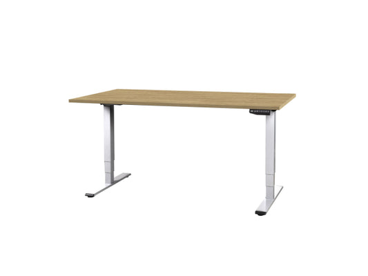 Kaufuniversum - CONTINI höhenverstellbarer Bürotisch 1.8x0.8m Eiche / Gestell weiss RAL 9016