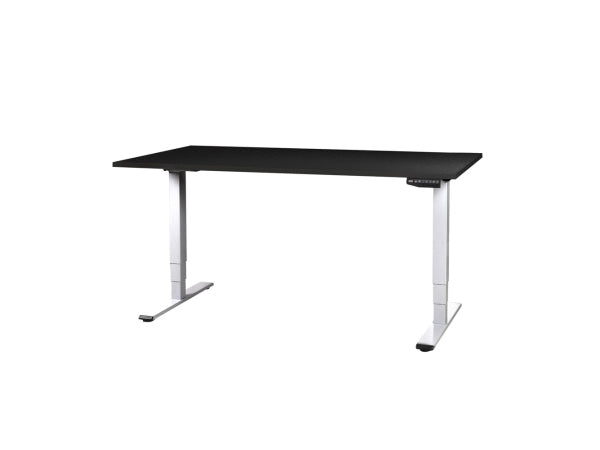 Kaufuniversum - CONTINI höhenverstellbarer Bürotisch 1.8x0.8m schwarz / Gestell weiss RAL 9016