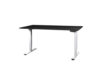 CONTINI höhenverstellbarer Bürotisch 1.8x0.8m schwarz / Gestell weiss RAL 9016