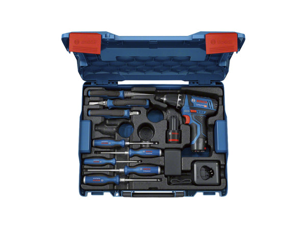 Kaufuniversum - Bosch Professional Bosch Combo-Kit: GSR 12V-15 Professional und Handwerkzeuge 0.601.868.10R