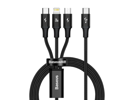 Kaufuniversum - Baseus USB-C 3-in-1 Cable 1.5m Black