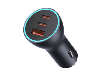 Baseus Triple Car Charger 65W Dark Gray