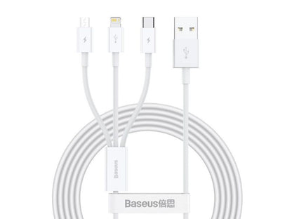 Baseus USB-A 3-in-1 Cable 1.5m White