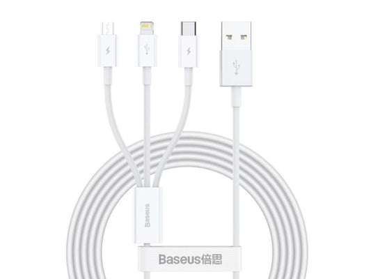 Kaufuniversum - Baseus USB-A 3-in-1 Cable 1.5m White