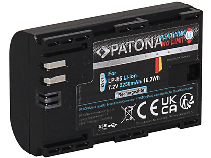Patona Platinum Canon LP-E6 USB-C Input