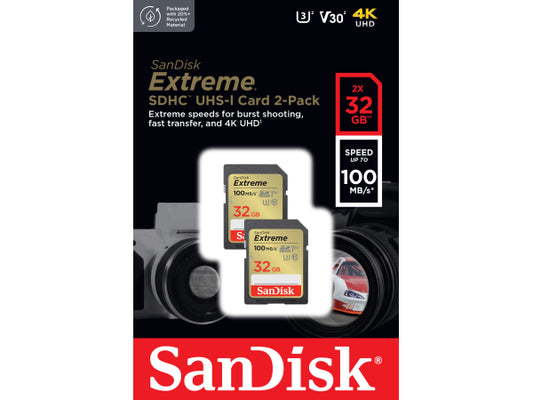 Kaufuniversum - SanDisk Extreme 100MB/s SDHC 32GB 2-Pack