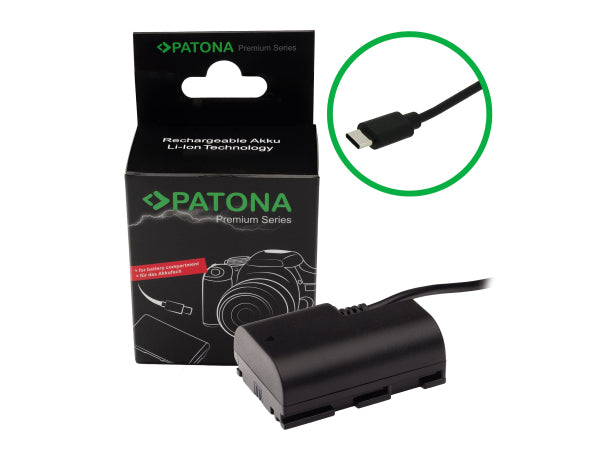 Kaufuniversum - Patona USB-C Input Akku-Adapter LP-E6NH