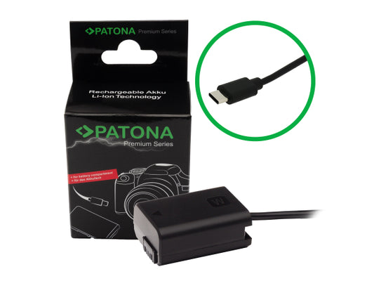Kaufuniversum - Patona USB-C Input Akku-Adapter NP-FW50