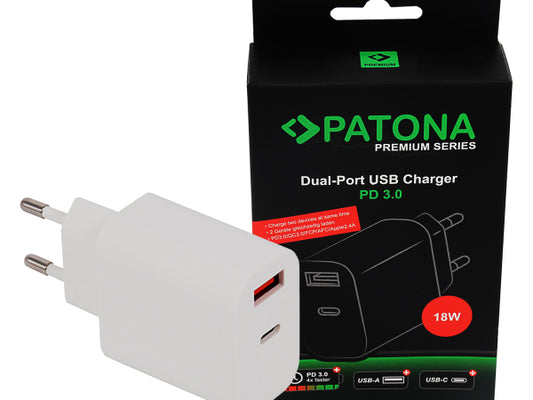 Kaufuniversum - Patona Netzteil USB-C + USB-A 18W