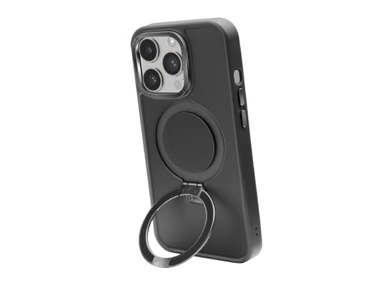 Kaufuniversum - SBS MagSafe-kompatible Ladehülle mit Metallverarbeitung und Ring mit Standfunktion für iPhone 14 Pro