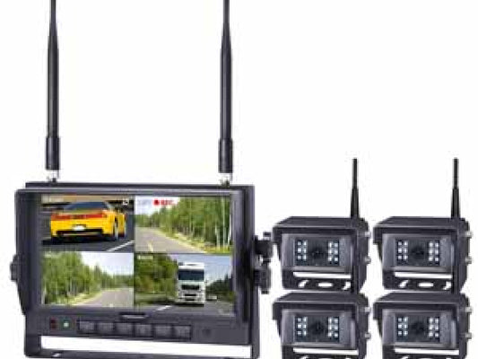 Kaufuniversum - EyeSystem 7" TFT Quad WL HD-Monitor inkl. 4 Wireless HD-Kameras 130° 10-32V