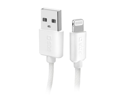 SBS USB-A – Lightning-Textilkabel mit Kabelhalter, 1,5 Meter