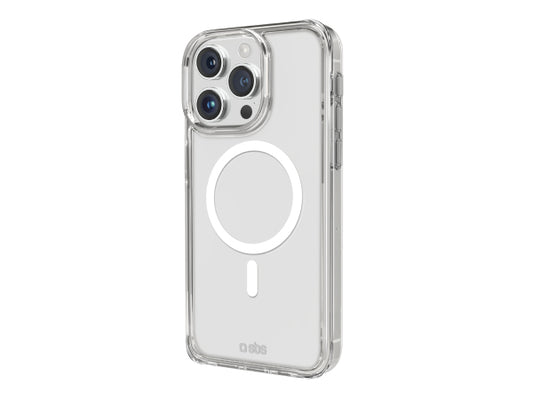 Kaufuniversum - SBS Transparente steife Hülle, kompatibel mit MagSafe-Ladefunktion für iPhone 15 Pro