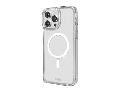 SBS Transparente steife Hülle, kompatibel mit MagSafe-Ladefunktion für iPhone 15 Pro Max