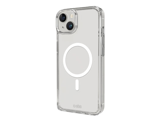 Kaufuniversum - SBS Transparente steife Hülle, kompatibel mit MagSafe-Ladefunktion für iPhone 15 Plus/14 Plus