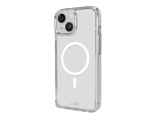 Kaufuniversum - SBS Transparente steife Hülle, kompatibel mit MagSafe-Ladefunktion für iPhone 15