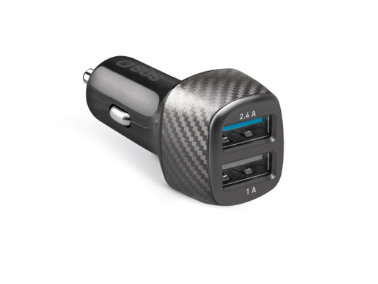 Kaufuniversum - SBS Schnelllade-Autoladegerät, 1 x 12 W USB-Anschluss und 1 x 5 W USB-Anschluss
