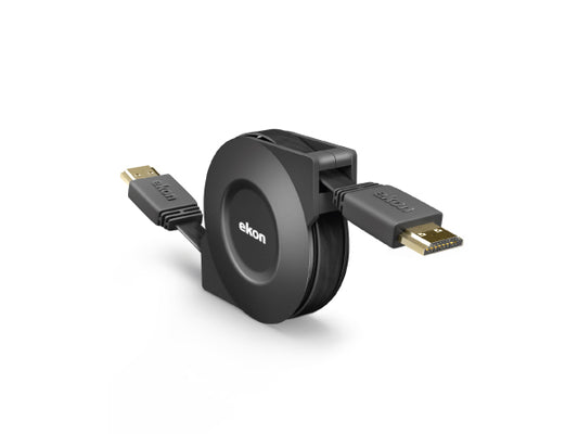 Kaufuniversum - EKON Vergoldetes, einziehbares HDMI v.2.0 -Kabel
