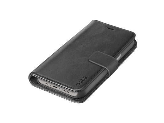 Kaufuniversum - SBS Klapphülle aus echtem Leder für iPhone 14