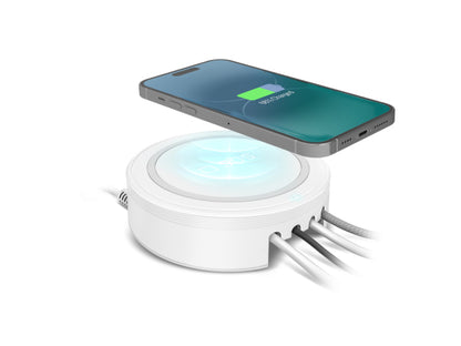 SBS Ladestation mit 2 USB-A-, 2 USB-C-Ports und kabellosem Ladegerät