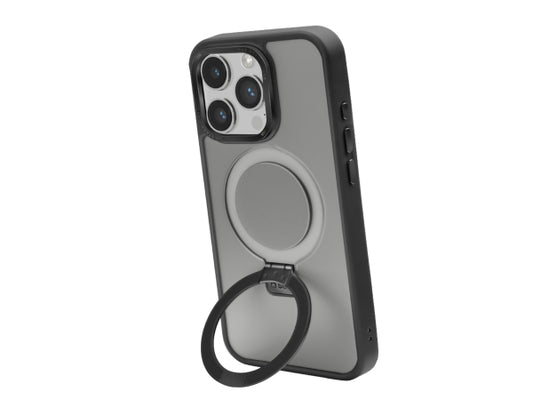 Kaufuniversum - SBS MagSafe-kompatible Ladehülle mit Metallverarbeitung und Ring mit Standfunktion für iPhone 15 Pro Max